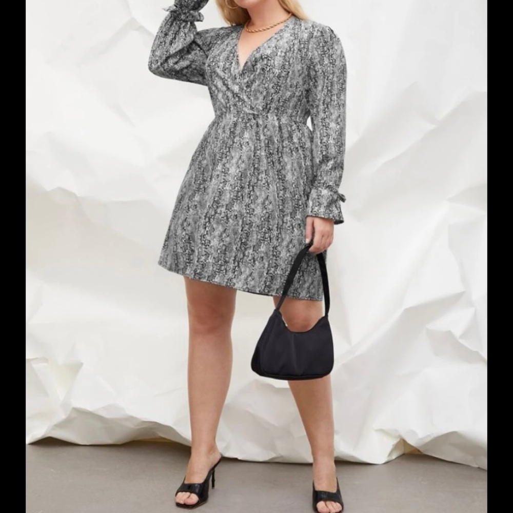 Snakeskin Print A-line Dress